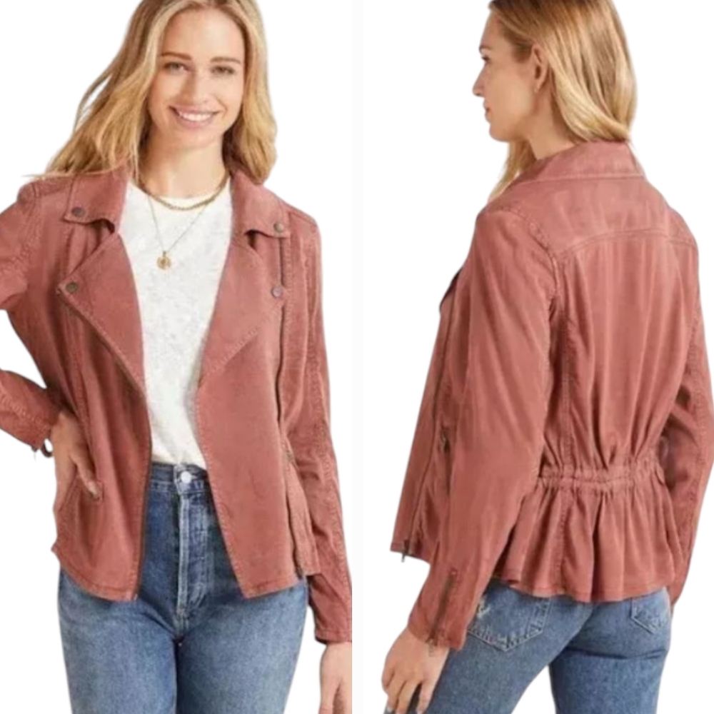 Marrakech Amber Full Zip Moto Jacket Red Brick‎ Women's Size Medium